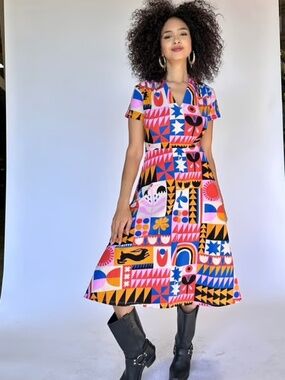 NOOWORKS dress in Greta by artist Lisa Congdon -- a roomy XS